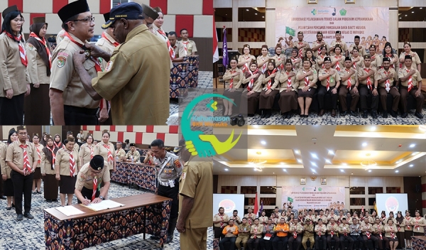 Koordinasi Pelaksanaan Teknis Dalam Program Kepramukaan dan Pelantikan Pengurus Pangkalan Saka Bakti Husada BKK Merauke